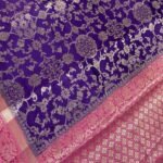 Purple Chiniya Silk Pure Banarasi Saree