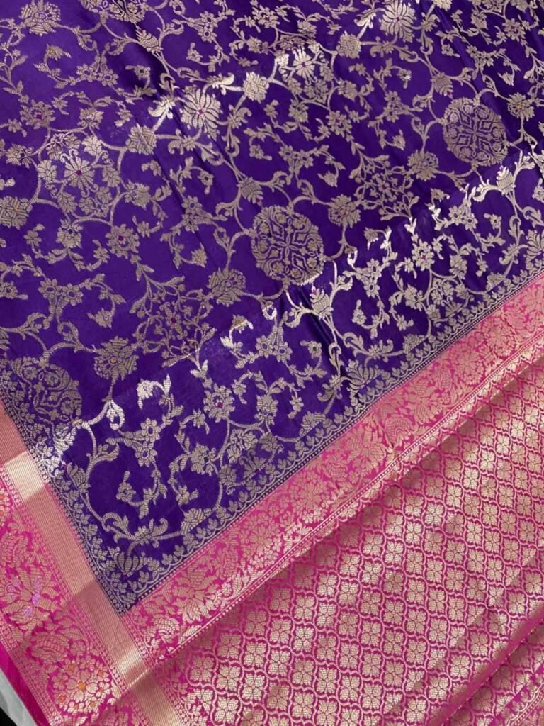 Purple Chiniya Silk Pure Banarasi Saree