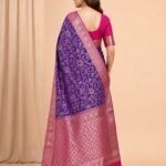 Purple Chiniya Silk Pure Banarasi Saree