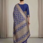 Blue Cotton Bandhej Banarasi Saree