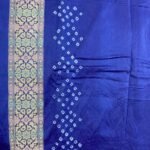 Blue Cotton Bandhej Banarasi Saree