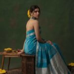 Sky Blue Kataan Silk Banarasi Saree