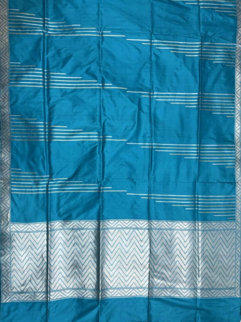 Sky Blue Handwoven Kataan Silk Pure Banarasi Saree