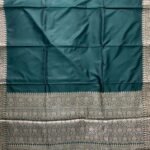 Bottle Green Semi Silk Banarasi Saree