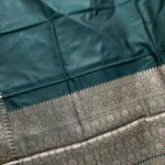 Bottle Green Semi Silk Banarasi Saree