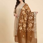 Brown Munga Silk Pure Banarasi Dupatta