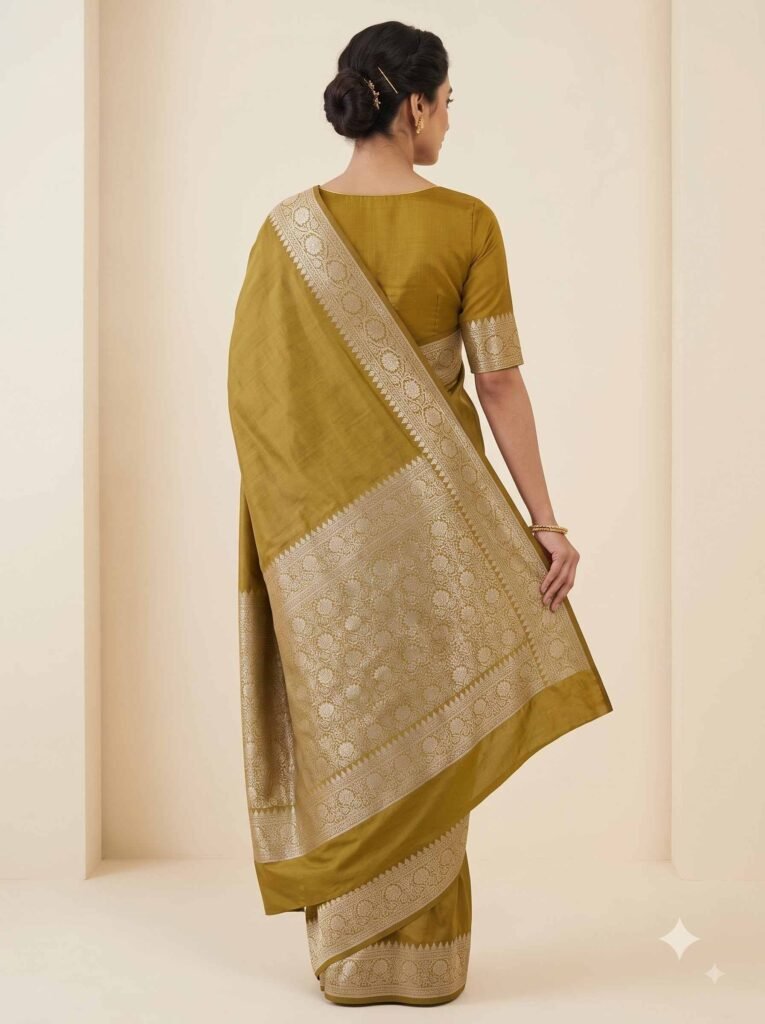 Gold Banarasi Silk Saree