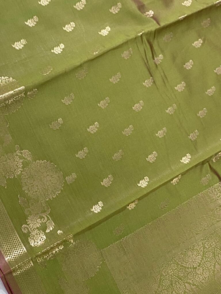 Green Semi Silk Banarasi Saree