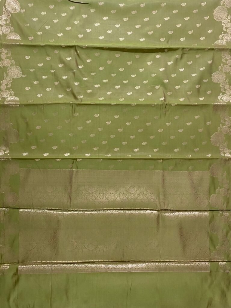 Green Semi Silk Banarasi Saree