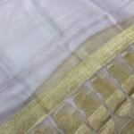 Premium baby pink Organza Silk Banarasi dupatta with floral zari work and rich zari border
