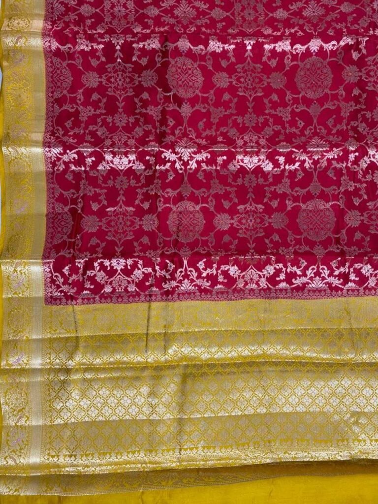 Maroon Chiniya Silk Pure Banarasi Saree