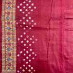 Maroon Cotton Bandhej Banarasi Saree