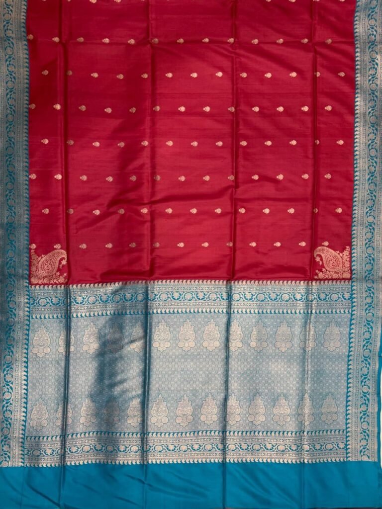 Maroon Handwoven Kataan Silk Pure Banarasi Saree