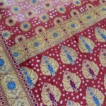 Peach Cotton Bandhej Banarasi Saree