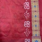 Peach Cotton Bandhej Banarasi Saree