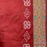 Peach Cotton Bandhej Banarasi Saree