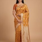 Orange Gold Chiniya Silk Pure Banarasi Saree