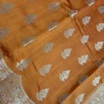 Orange Gold Chiniya Silk Pure Banarasi Saree