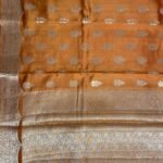 Orange Gold Chiniya Silk Pure Banarasi Saree