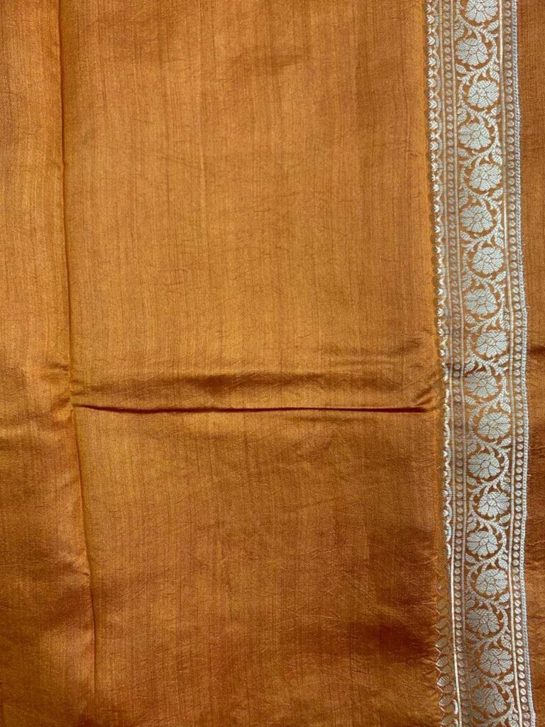 Orange Gold Chiniya Silk Pure Banarasi Saree