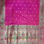Rani Pink Handwoven Kataan Silk Banarasi Saree