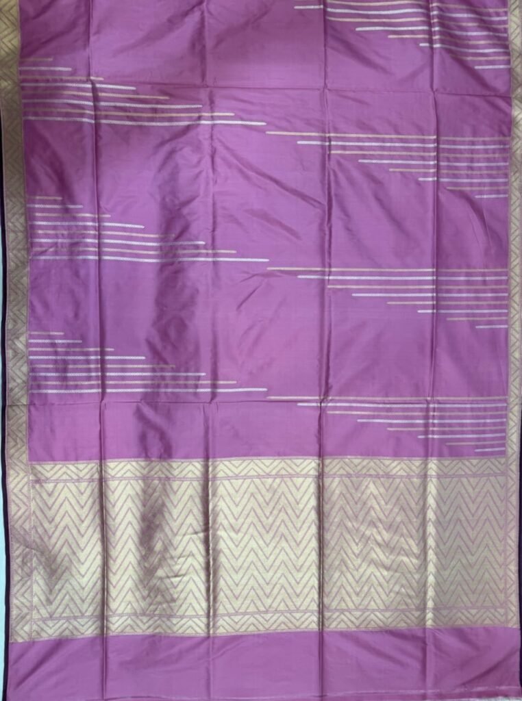 Pink Handwoven Kataan Silk Pure Banarasi Saree