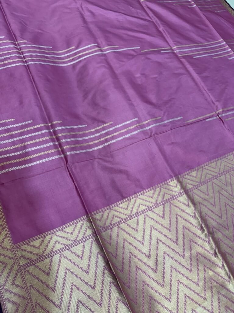 Pink Handwoven Kataan Silk Pure Banarasi Saree
