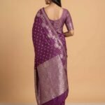 Plum Semi Silk Banarasi Saree