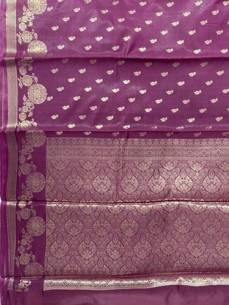 Plum Semi Silk Banarasi Saree