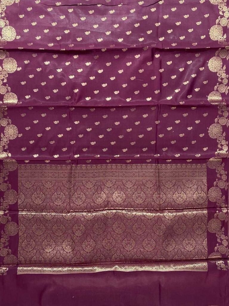 Plum Semi Silk Banarasi Saree