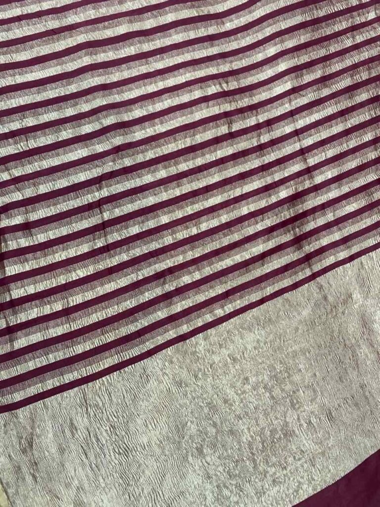 Maroon Munga Silk Pure Banarasi Saree
