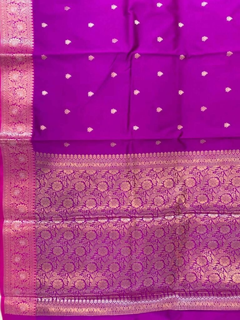 Purple Semi Kataan Silk Banarasi Saree