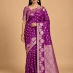 Purple Banarasi Silk Saree