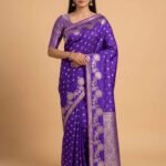 Purple Banarasi Silk Saree