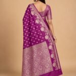 Purple Semi Silk Banarasi Saree