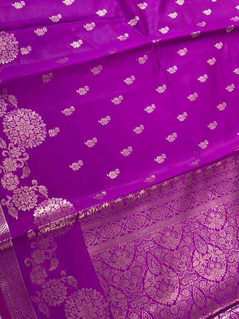 Purple Semi Silk Banarasi Saree
