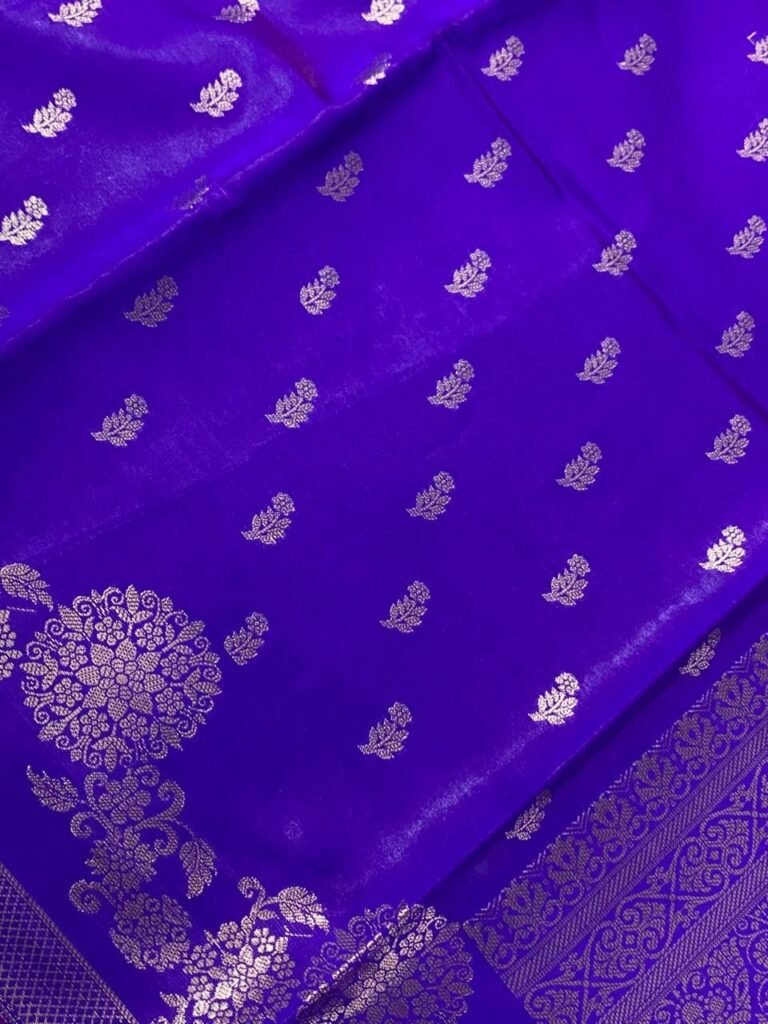 Purple Semi Silk Banarasi Saree