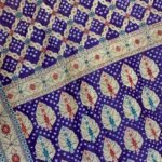 Purple Cotton Bandhej Banarasi Saree