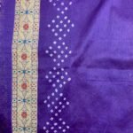 Purple Cotton Bandhej Banarasi Saree