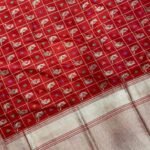 Red Handwoven Kataan Silk Banarasi Saree