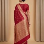 Red Semi Kataan Silk Banarasi Saree