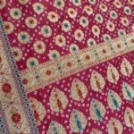 Red Cotton Bandhej Banarasi Saree
