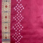 Red Cotton Bandhej Banarasi Saree