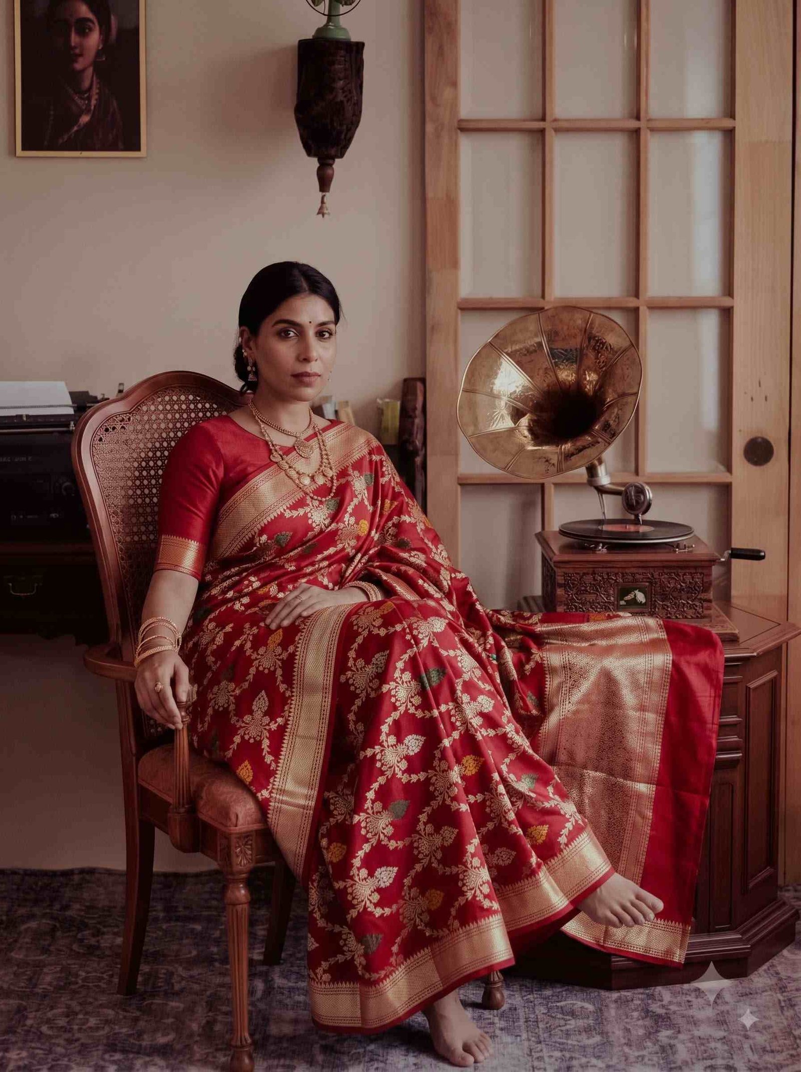 Maroon Handwoven Heritage Banarasi Silk Saree