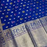 Royal Blue Handwoven Kataan Silk Banarasi Saree