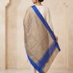 Royal Blue Chiniya Silk Pure Banarasi Dupatta