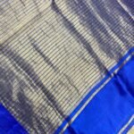 Premium Royal Blue Chiniya Silk Banarasi dupatta with beautiful zari strip work