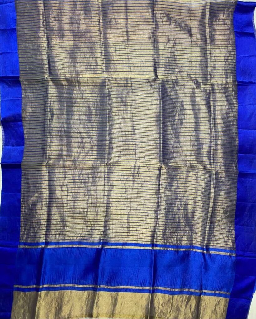 Royal Blue Chiniya Silk Pure Banarasi Dupatta