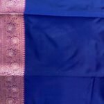 Royal Blue Semi Kataan Silk Banarasi Saree