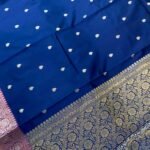 Royal Blue Semi Kataan Silk Banarasi Saree
